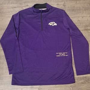 NWT Rare Men's Tribute Quarter Zip Pullover Baltimore Ravens - Purple - Medium